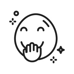 Face with Hand Over Mouth icon vector image. Suitable for mobile apps, web apps and print media.