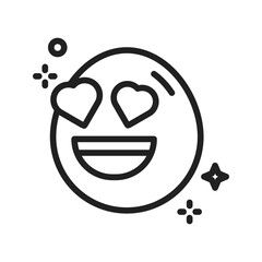 Smiling Face with Heart-Eyes icon vector image. Suitable for mobile apps, web apps and print media.