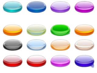 Glossy Button Icon Set Illustration With Various Color Web Elements