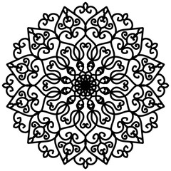 Vector Mandala Illustration – Oriental Style for Coloring Books

