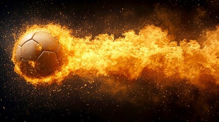 Fototapeta premium Fiery Soccer Ball: A Blazing Sports Image