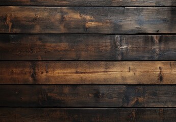 Close up of dark stained wood planks texture background