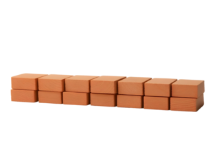 Isolated Photo Of Red Bricks In A Stack On Transparent Background