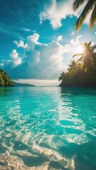 Turquoise Hypnosis: 8K Aerial View of Glass-Water Bay with Sunbeam Illumination – Where Reality Outdreams Fantasy