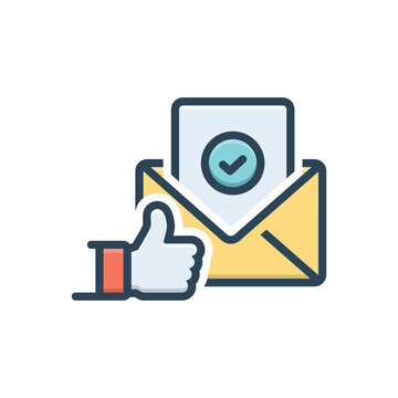 recommend clip art: Color illustration icon for confirmation