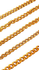 Obraz premium Illustration Of Gold Chains In Diagonal Formation On Transparent Background