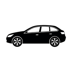 black car isolated on white
