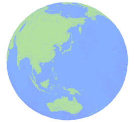 地球のイラスト　色鉛筆