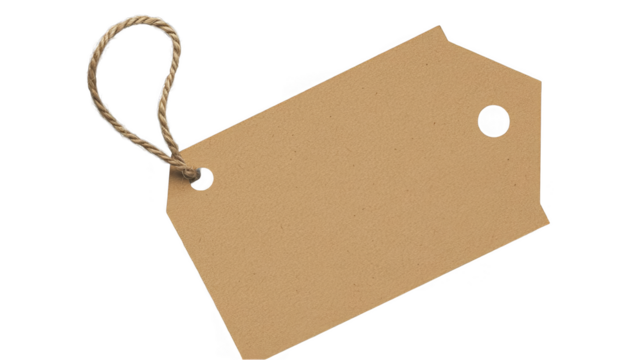 Isolated Brown Tag On Transparent Background For Retail Business Advertisement