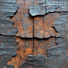 Flaking rust and blue paint on old surface