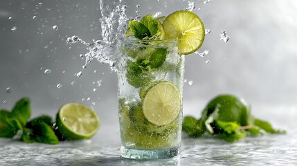 Fototapeta premium Alcoholic beverages poured on ice
