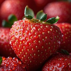 Fresh strawberries in natural light