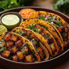 Tacos with meat and vegetables