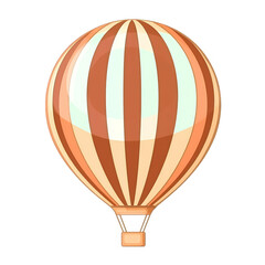 Naklejka premium Isolated Illustration Of A Hot Air Balloon With Brown And Orange Stripes