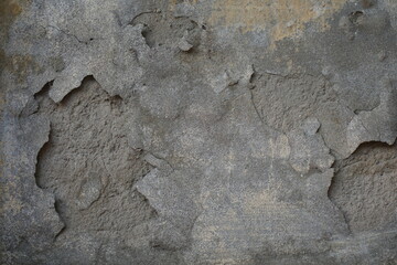 Weathered grungy cement wall texture background, Rustic colored concrete wall backdrop, Damaged sand cement wall surface
