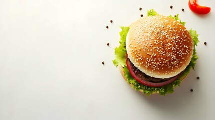 A sleek template presents a mouth-watering burger against a crisp, uncluttered backdrop.