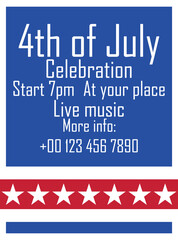 4th of July celebration poster flyer social media post design