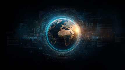 Obraz premium A stunning digital representation of Earth, highlighting connectivity and innovation in the modern world.