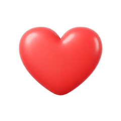 Red Heart 3D icon symbol vector transparent no background