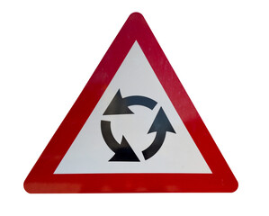 Roundabout ahead road sign
