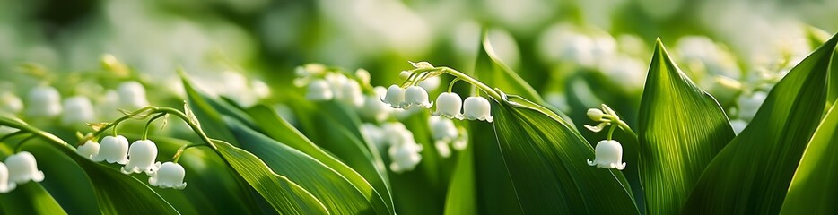 Delicate white flowers in vibrant green foliage