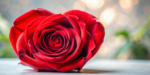 Heart-Shaped Red Rose Romantic Floral Symbol of Love