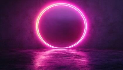Deep magenta neon glows fading seamlessly into a moody dark background.