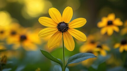 Vibrant yellow flower in focus