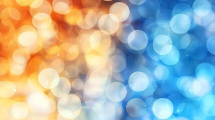 Fototapeta premium A vibrant abstract background featuring a blend of orange and blue bokeh lights, perfect for creative projects and digital design.