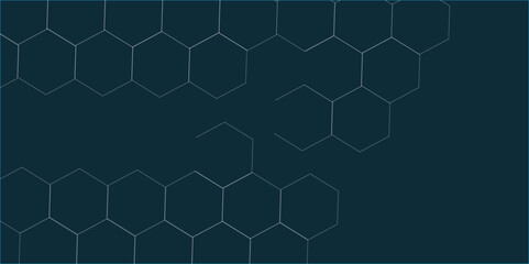 Abstract blue geometric background with hexagonal pattern and futuristic design