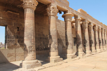 Western Colonnade in the forecourt of Temple of Isis at Philae, Aswan, Egypt © Crystaltmc