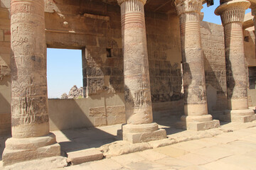Western Colonnade in the forecourt of Temple of Isis at Philae, Aswan, Egypt © Crystaltmc