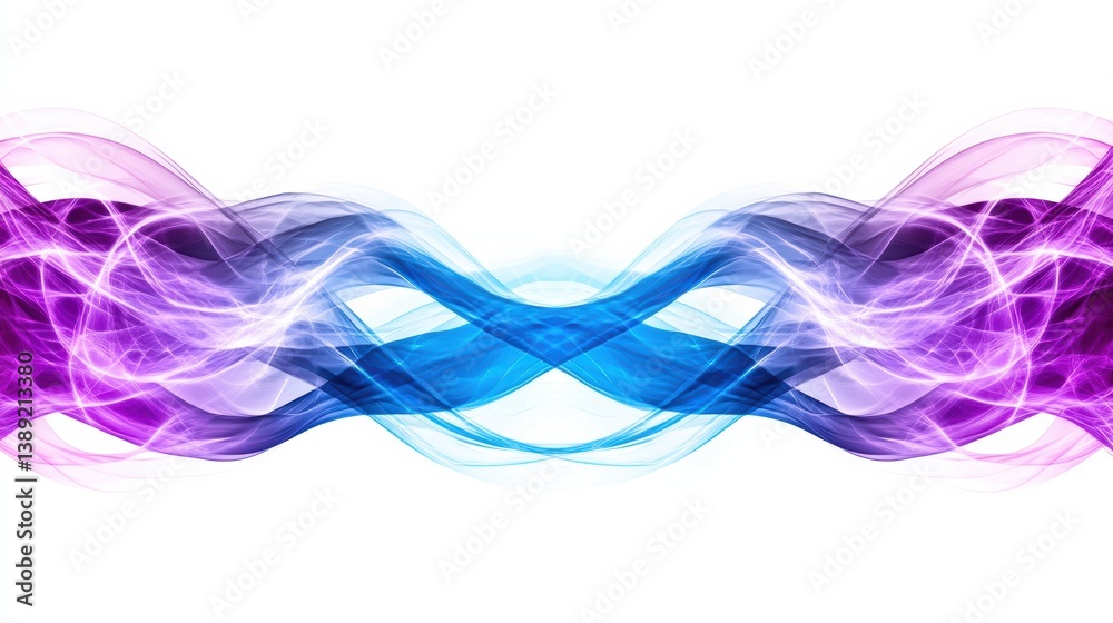 Poster a vibrant swirl of colorful waves in shades of blue and pink, creating a dynamic and modern abstract