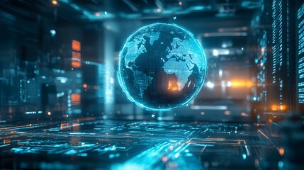 Global Data Visualization in a Futuristic Server Room