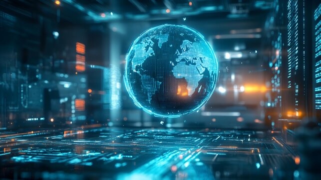 Global Data Visualization in a Futuristic Server Room