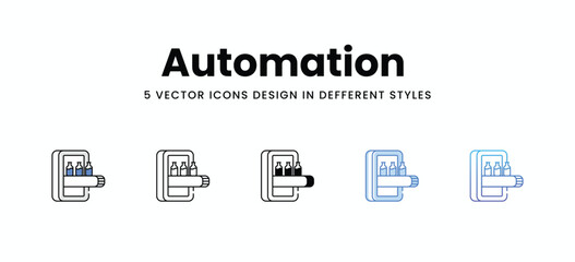 Automation  vector icons set stock illustration
