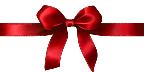 Isolated Red Ribbon Illustration On A Black Background Elegant Bow Gift Decoration