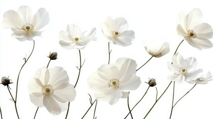 Obraz premium High-Resolution Close-Up of Red Poppies and Buds Isolated on Whitewhite Background - Spring and Summer Floral Cutout