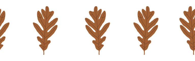 Obraz premium Leaves border on a white background. Hand-drawn illustration. Perfect for spring and summer.