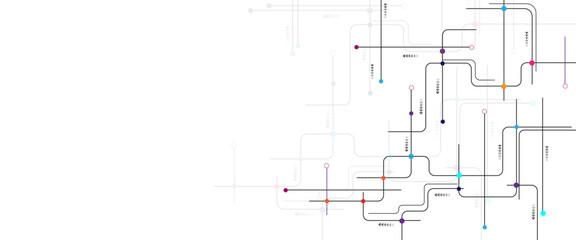 Abstract background electronic printed circuit board, with dot and connection line.