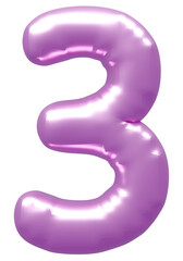 3D画像_風船_3_紫