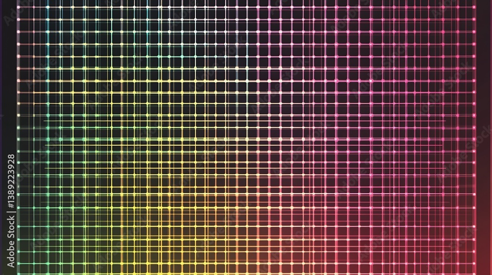 Aufkleber Vertical Abstract Grid with a Colorful Gradient Transition Creating an Eye-Catching Effect : Generative AI