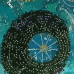 Various flowers, fish, butterflies, leaves, marine creatures, roses, peonies, beautiful flowers