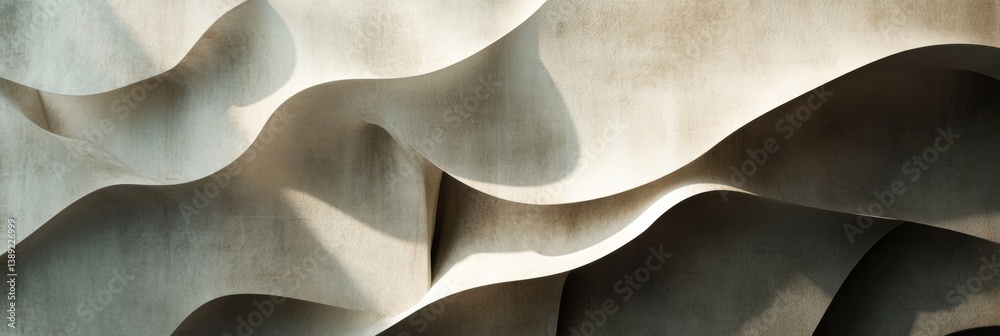Fototapete Structured minimalistic pattern of abstract layered shadows with elegant depth in neutral tones