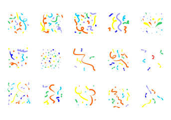 Colorful Confetti Ribbon Element Set