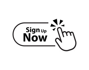 Sign up now sign on white background	