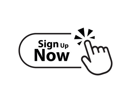 Sign up now sign on white background	