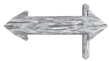 Isolated Wooden Arrow Direction Sign Illustration With Transparent Background