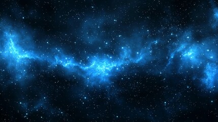 Obraz premium Expansive Blue Nebula with Starry Sky Futuristic Sci-Fi Background Material