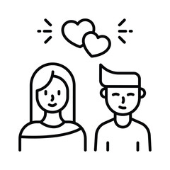 Couple vector outline icon. EPS 10 file
